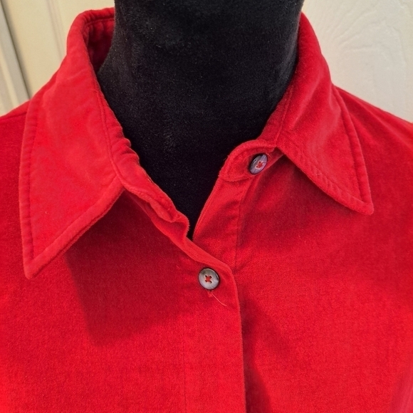 The Territory Ahead Red Velour Button Up Shirt - Picture 2 of 7